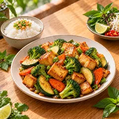 Rau Cải Xào Đậu Hũ, Tofu & Veggie Stir-Fry