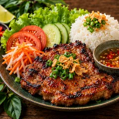 Cơm Sườn Nướng, Grilled Pork Chops